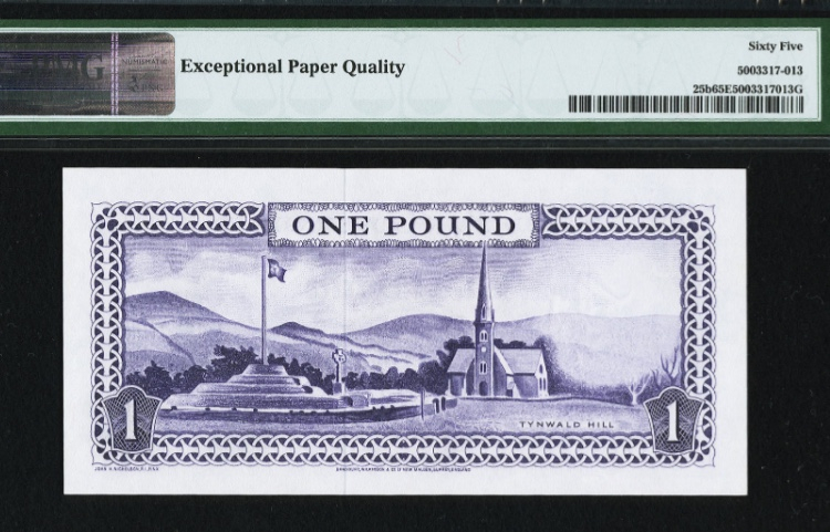 【收藏联盟】第九十八期拍卖 马恩岛 1961年 1镑 BWC出品 戎装女王 非常漂亮 PMG65EPQ  绝品