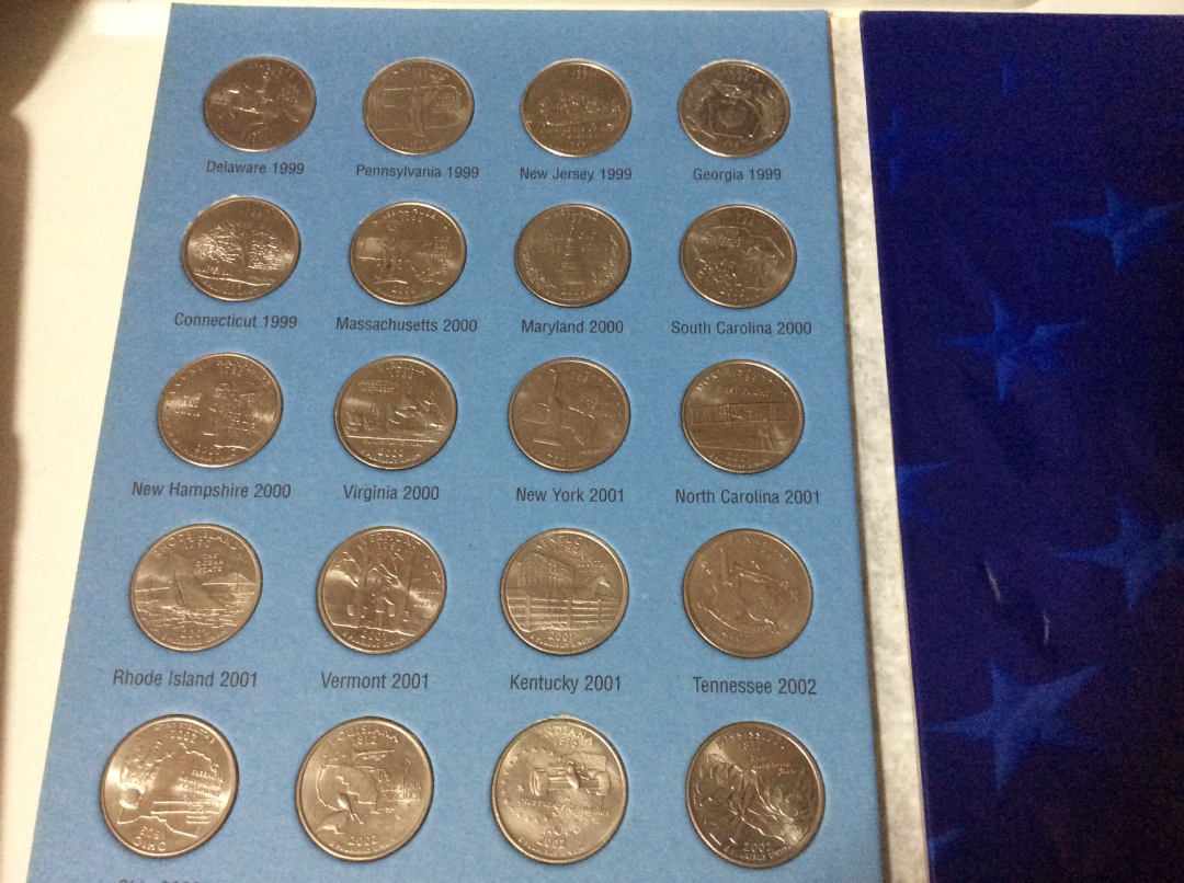 【收藏联盟】第九十八期拍卖 美国州币56枚大全套官方册