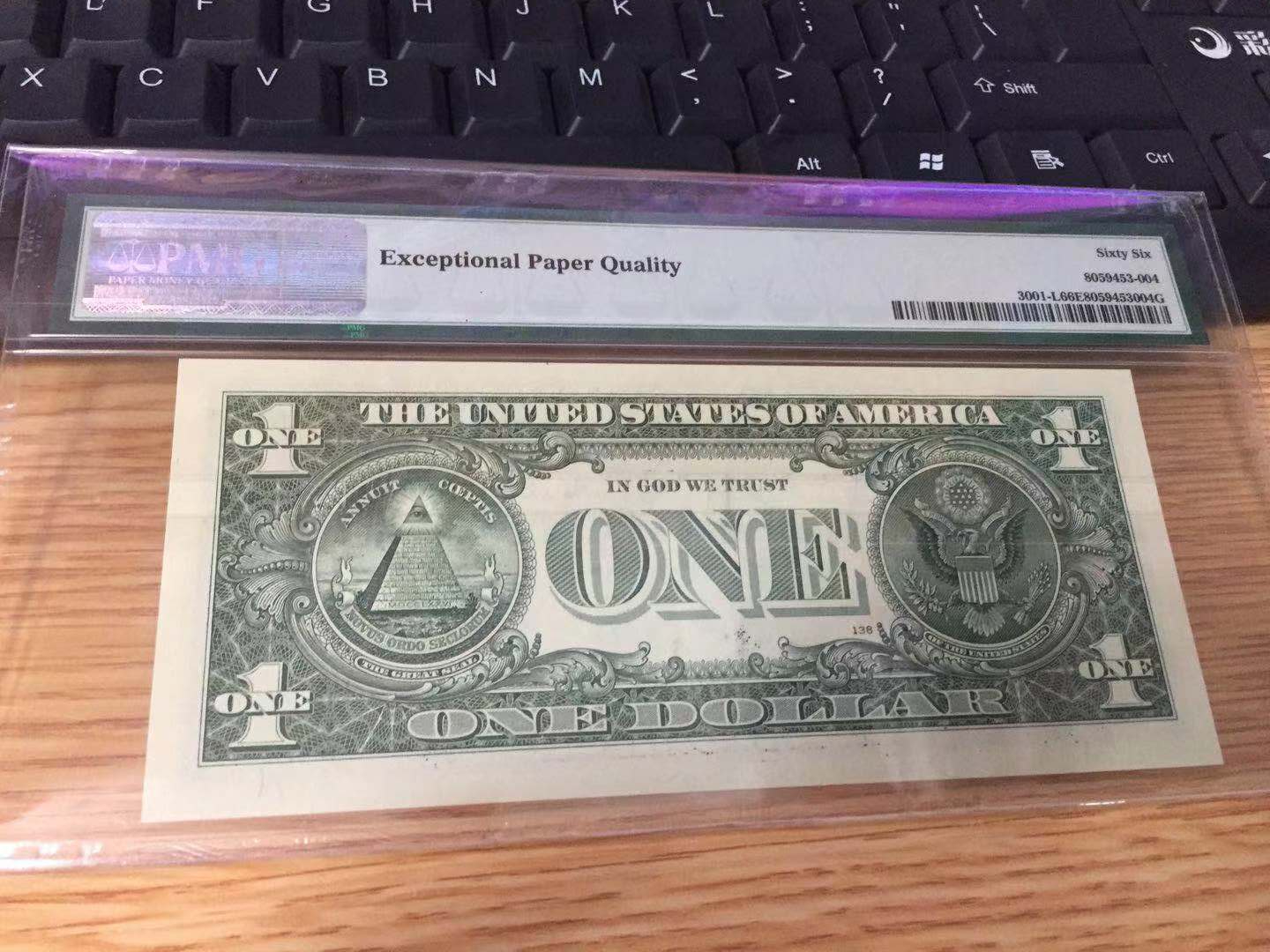 【收藏联盟】第九十八期拍卖 【超级豹子号】美国 2013年 1美元 华盛顿 PMG66EPQ 