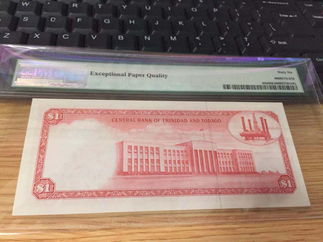 【收藏联盟】第九十八期拍卖 特立尼达和多巴哥 p30a  1964年 1元 PMG66EPQ 