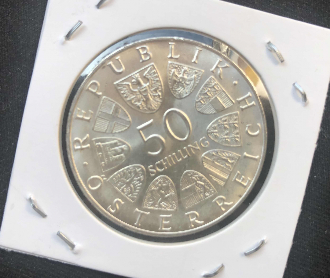 【币观天下】第八十三期钱币拍卖 【奥地利】奥地利1970年50先令银币因斯布鲁克大学300周年