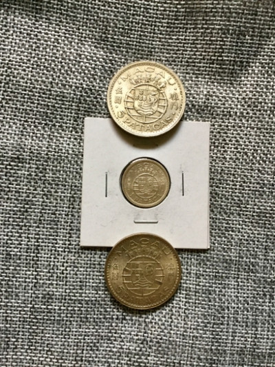 外币套币～随意拍清仓捡漏第三场 - UNC原光:葡萄牙占领澳门发行的唯一一套银币3枚