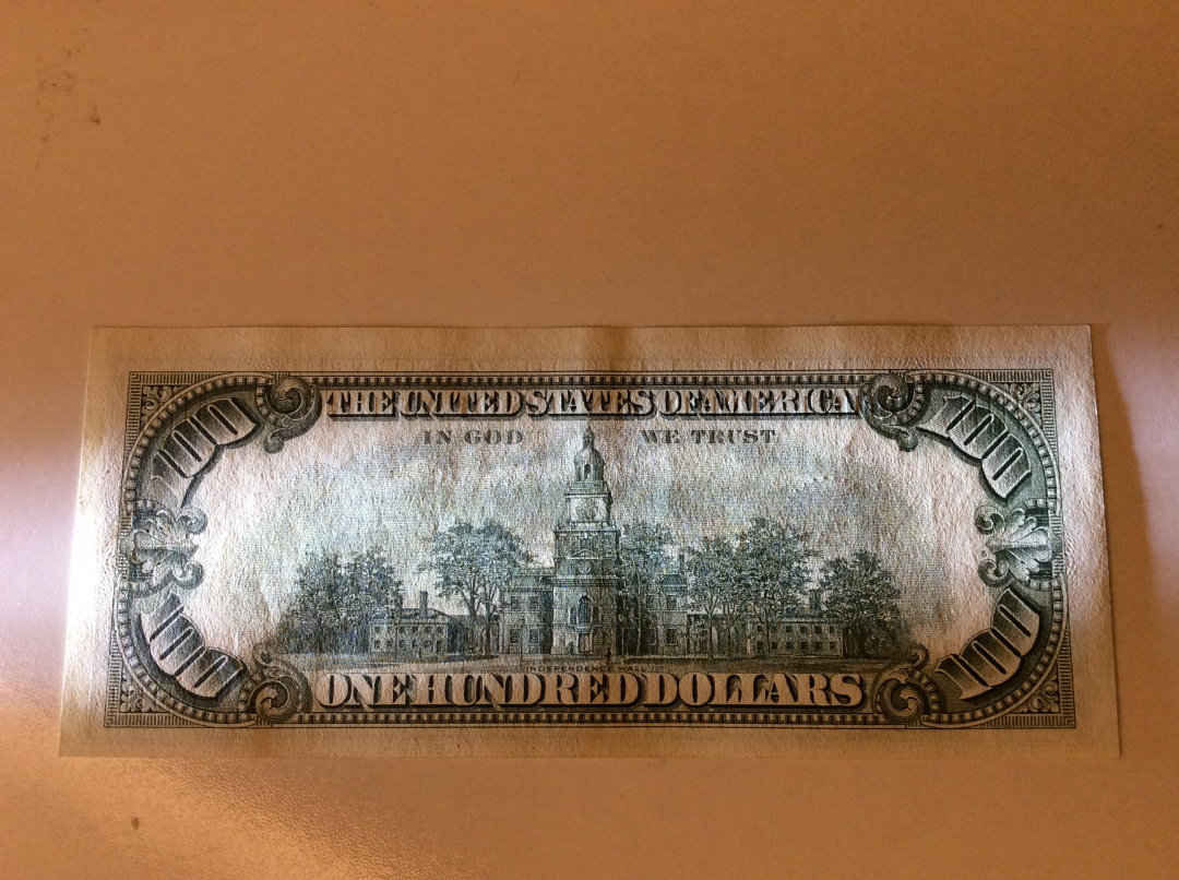 【收藏联盟】第九十九期拍卖 美国 1963年 100美金UNC- 富兰克林 小头版 182尾 AA冠