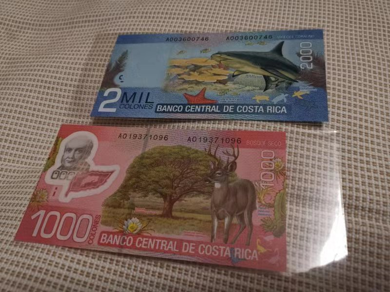 【收藏联盟】第九十九期拍卖 【一组3张】哥斯达黎加 2009年1000克朗、2000克朗，1981年 台币 500元 均UNC