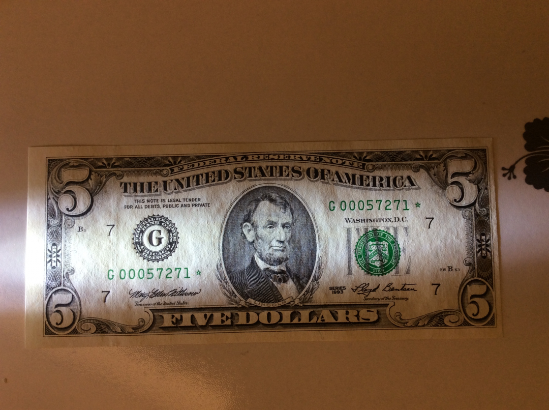 【收藏联盟】第九十九期拍卖 【一组3张】美国 1993年 5美金、10美金*2 UNC 汉密尔顿/林肯