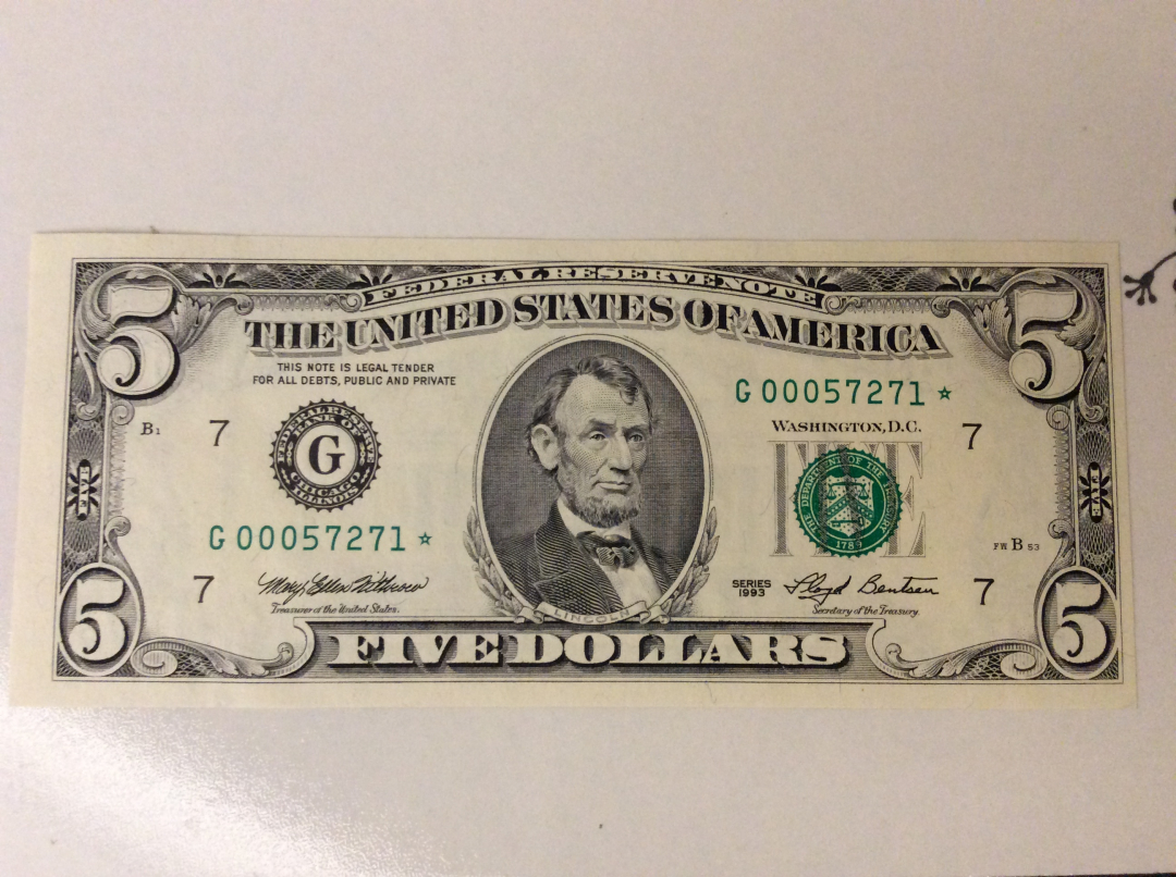 【收藏联盟】第九十九期拍卖 【一组3张】美国 1993年 5美金、10美金*2 UNC 汉密尔顿/林肯