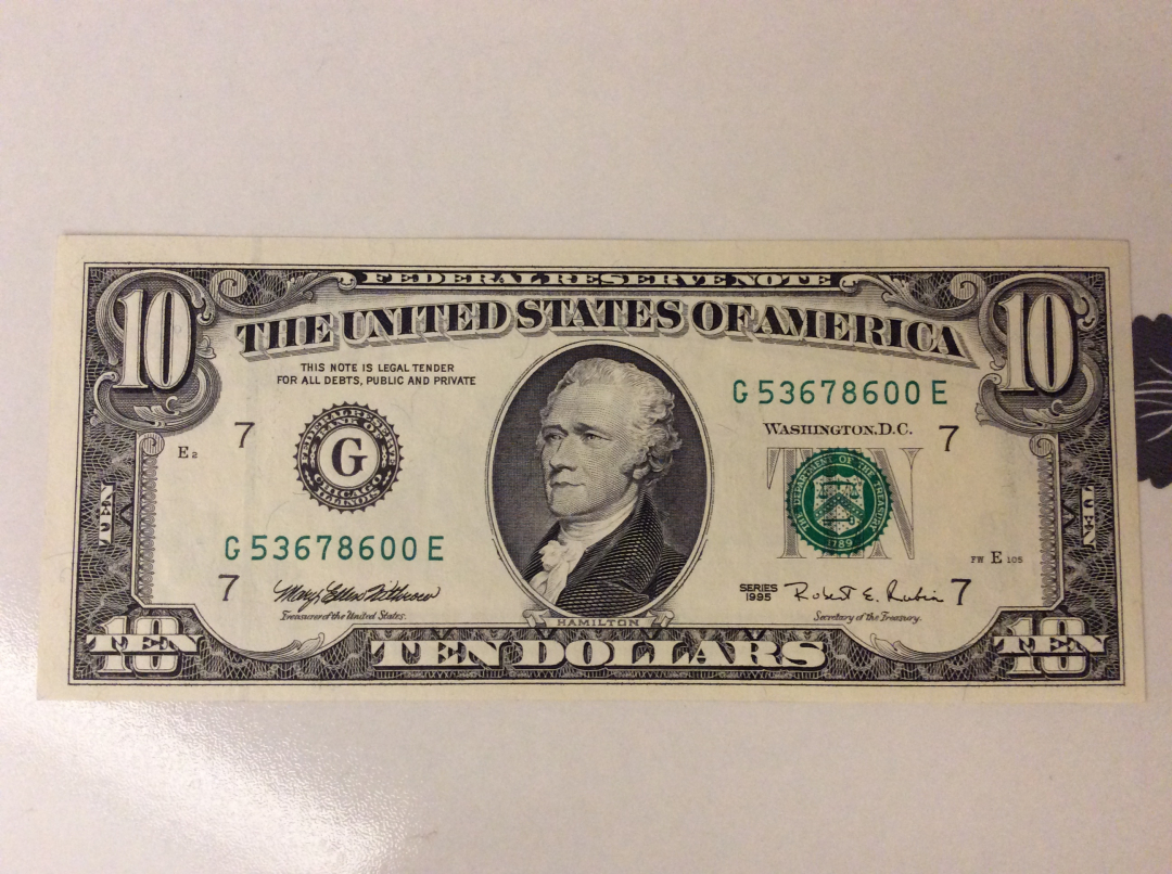 【收藏联盟】第九十九期拍卖 【一组3张】美国 1993年 5美金、10美金*2 UNC 汉密尔顿/林肯