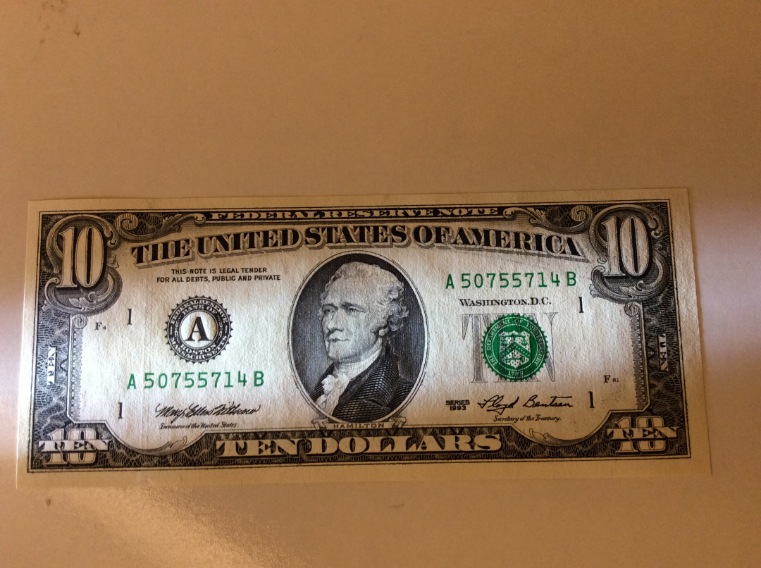 【收藏联盟】第九十九期拍卖 【一组3张】美国 1993年 5美金、10美金*2 UNC 汉密尔顿/林肯