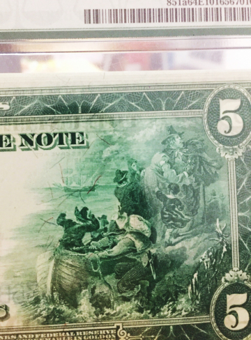 【收藏联盟】第九十九期拍卖 美国 1914年 5美元 PMG64EPQ 原票 高性价比 非常漂亮 大票幅 林肯 雕刻版