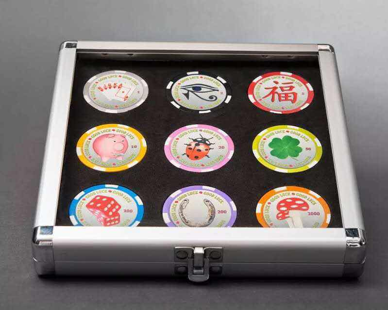 【币观天下】第八十四期钱币拍卖 帕劳“幸运钱币”复合材质彩色纪念币 仿筹码式样材质