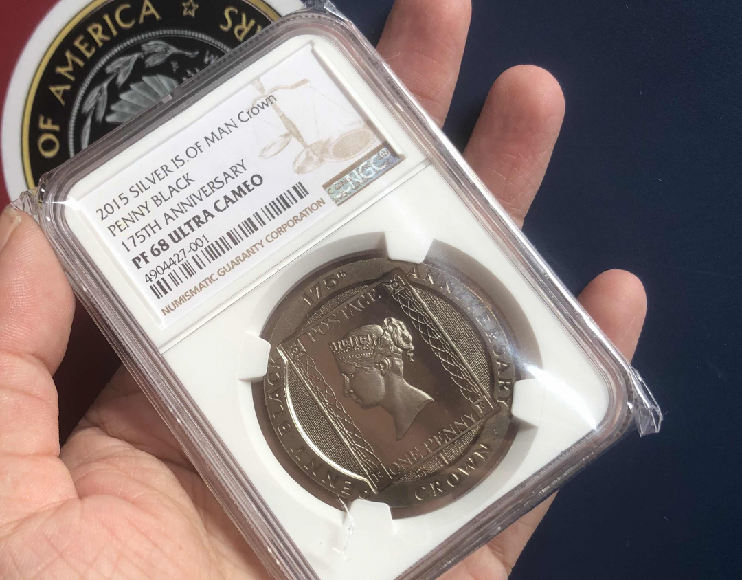 【币观天下】第八十四期钱币拍卖 【马恩岛】2015年黑便士邮票诞生175周年1克朗精致币