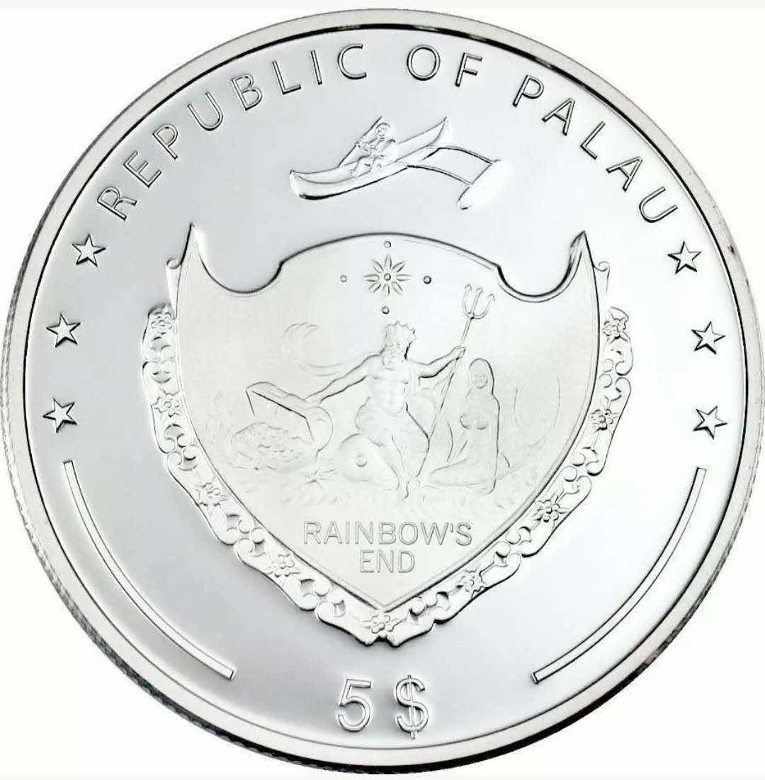 【币观天下】第八十四期钱币拍卖 帕劳2009年珍稀动物-天堂鸟彩色银币 25克精制炫彩涂层处理