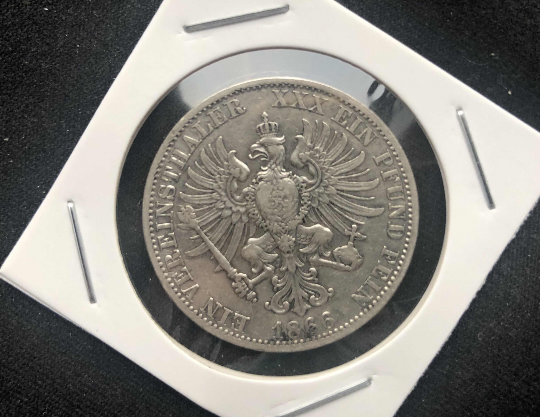 【币观天下】第八十四期钱币拍卖 【德国】德国1866年普鲁士威廉一世鹰徽泰勒
