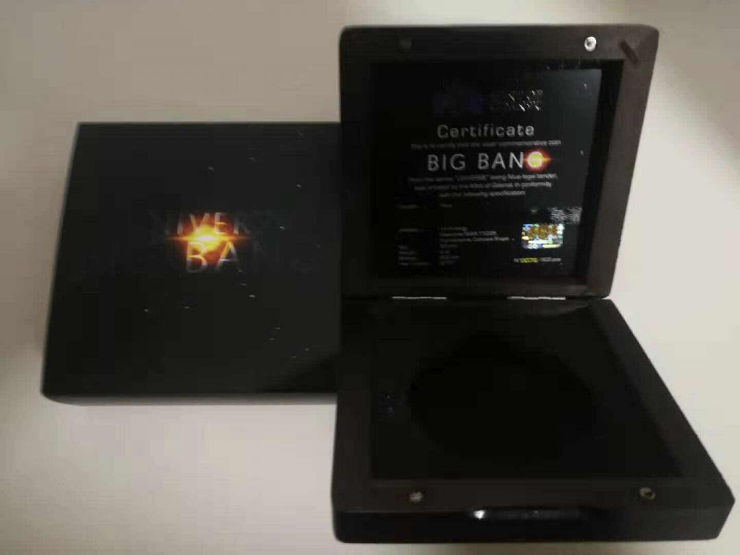 【币观天下】第八十四期钱币拍卖 【一口价】纽埃2019年宇宙大爆炸镶嵌陨石2盎司弧面仿古银币NGC69首期蓝标