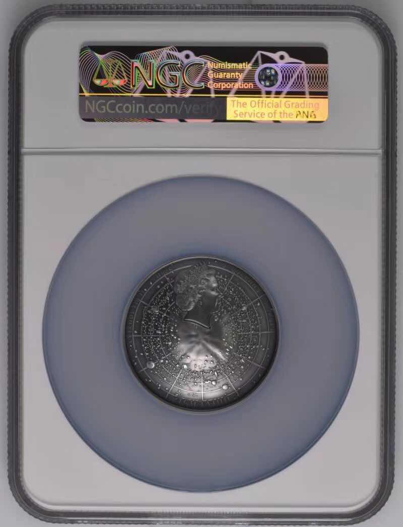 【币观天下】第八十四期钱币拍卖 【一口价】纽埃2019年宇宙大爆炸镶嵌陨石2盎司弧面仿古银币NGC69首期蓝标