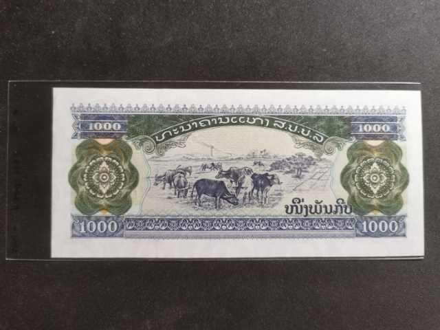 【鲸贝乐淘】★广州CICE展销会专场★ 千字文·第“果珍李柰”号拍卖 【老挝】1979-1988年全套，全新全品UNC,100元绿色和深绿色两版本