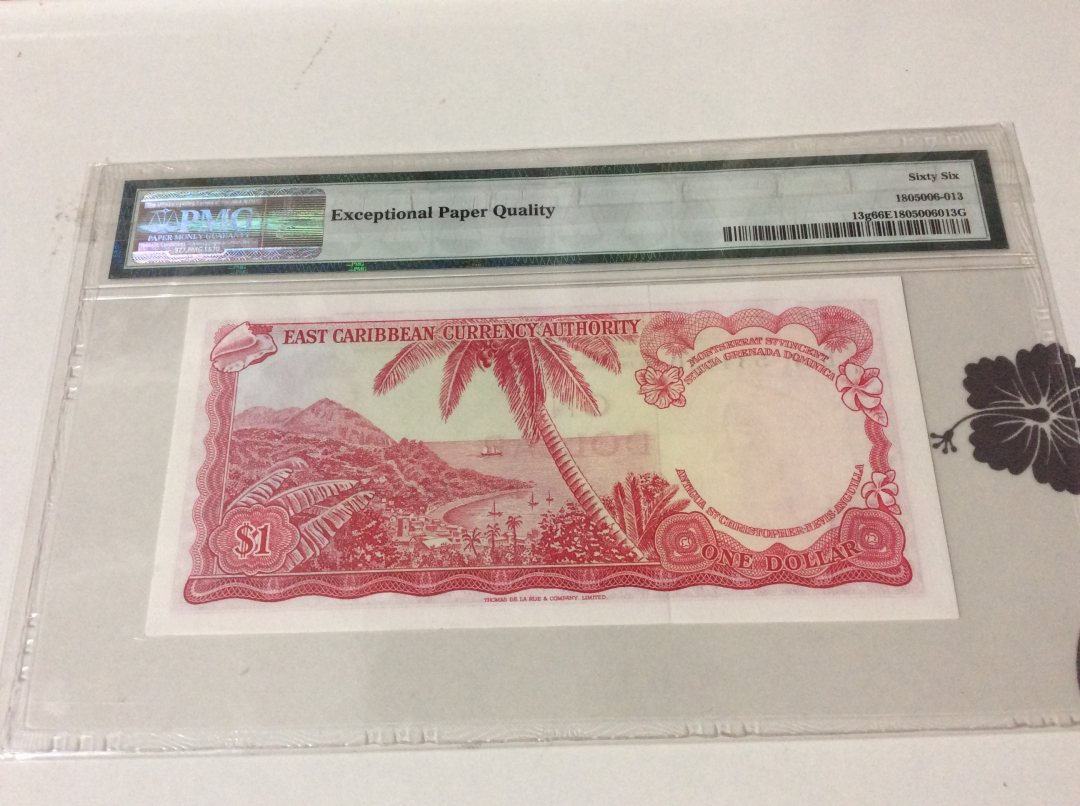 CICE展销会【收藏联盟】第100期拍卖——921感恩大拍 东加勒比 1965年1元PMG66EPQ 戎装女王