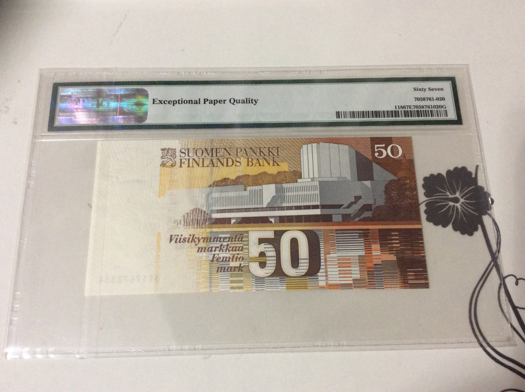 CICE展销会【收藏联盟】第100期拍卖——921感恩大拍 芬兰 1986年 50马克 PMG67EPQ 高分 p118