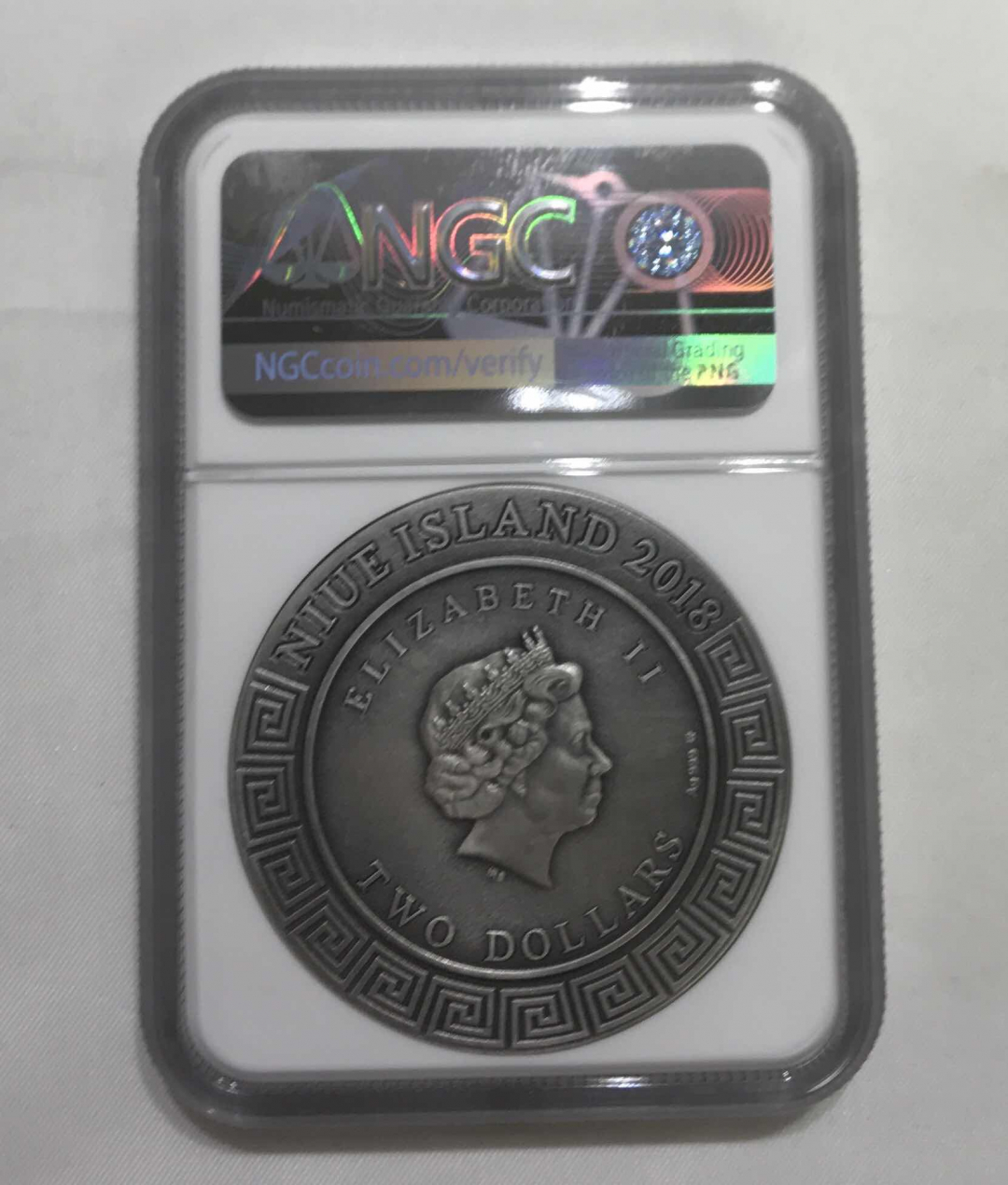【随心拍&GetCoins】🌟广州展销会CICE专场🌟现代金银币拍卖第三十四期 纽埃2018年半神2珀尔修斯战美杜莎啊2盎司镶嵌银币NGC69