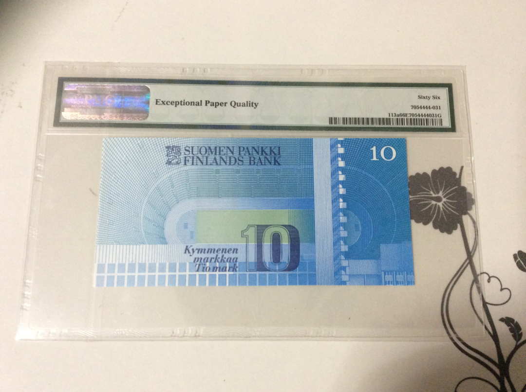 CICE展销会【收藏联盟】第100期拍卖——921感恩大拍 芬兰 1986年10马克 p113a 初版 PMG66EPQ