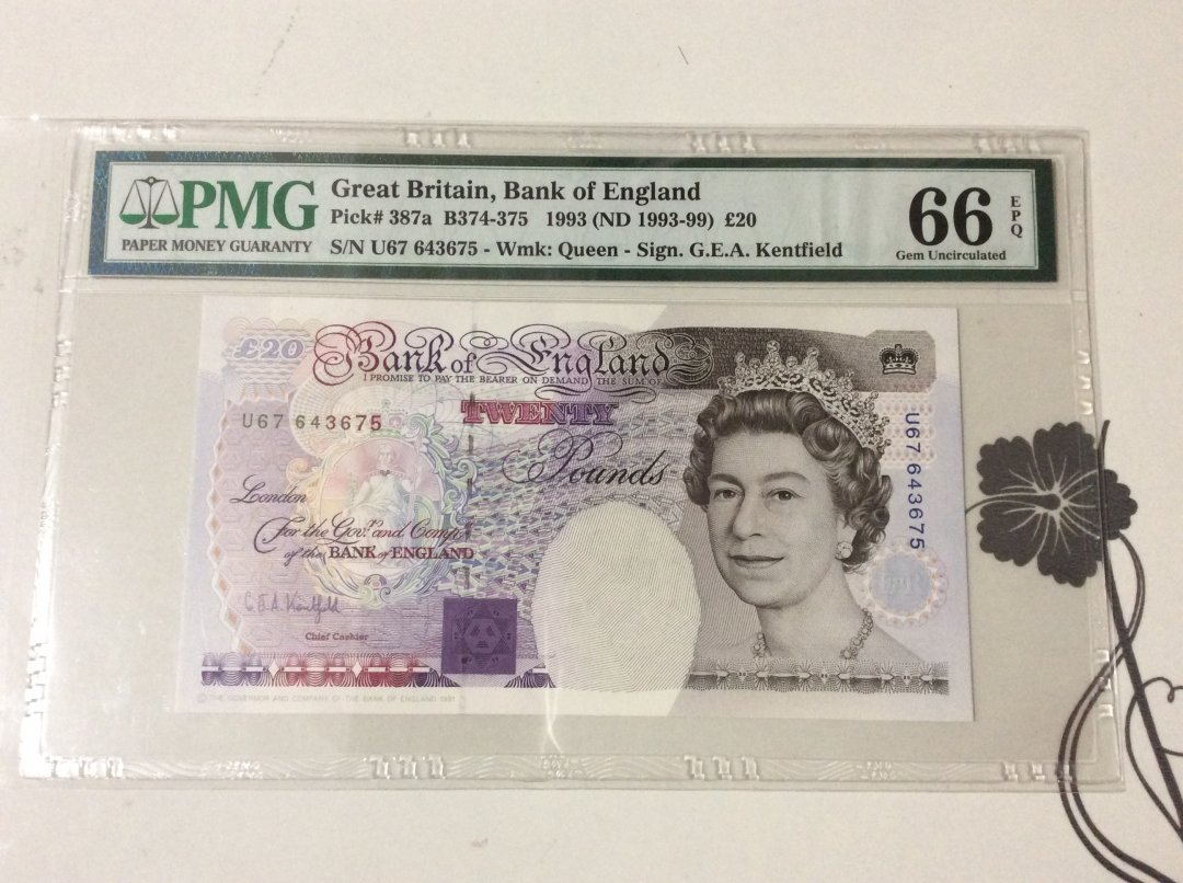 CICE展销会【收藏联盟】第100期拍卖——921感恩大拍 英国 1993年 20镑 PMG66EPQ  p387a