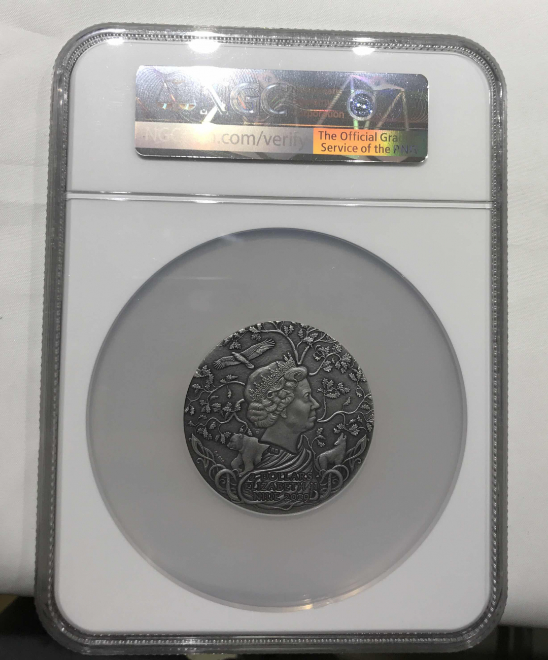 【随心拍&GetCoins】🌟广州展销会CICE专场🌟现代金银币拍卖第三十四期 纽埃2019年斯拉夫神系列2战神斯韦托维德2盎司银币NGC70首期蓝标