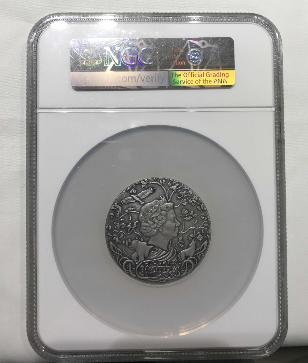 【随心拍&GetCoins】🌟广州展销会CICE专场🌟现代金银币拍卖第三十四期 纽埃2018年斯拉夫之神系列雷神佩龙镶嵌木头银币NGC70