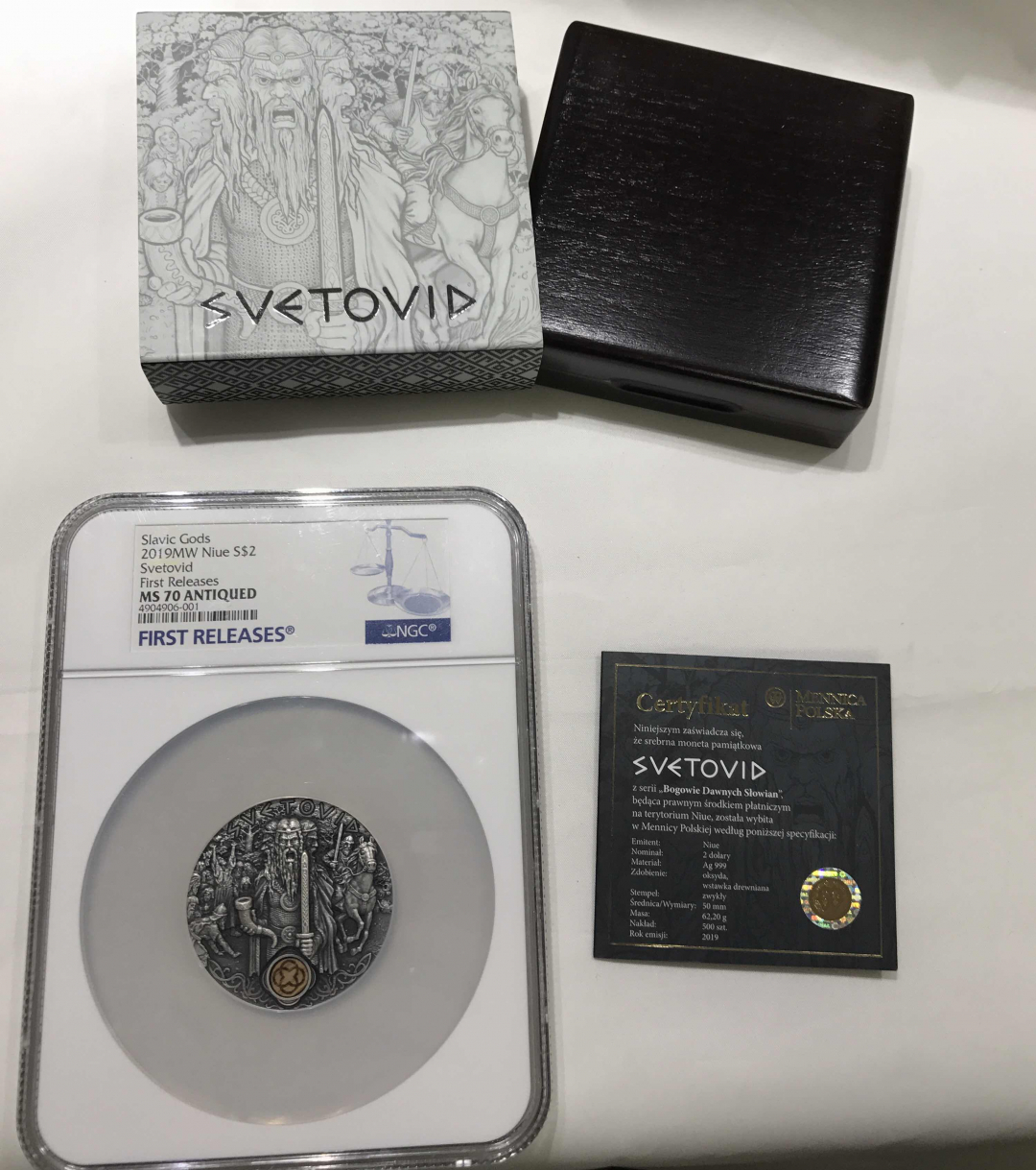 【随心拍&GetCoins】🌟广州展销会CICE专场🌟现代金银币拍卖第三十四期 纽埃2019年斯拉夫神系列2战神斯韦托维德2盎司银币NGC70首期蓝标