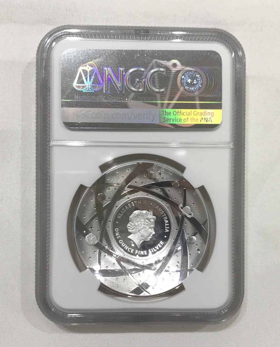 【随心拍&GetCoins】🌟广州展销会CICE专场🌟现代金银币拍卖第三十四期 澳大利亚2019年太空探索系列3凹面彩太阳纪念银币NGC70首期蓝标