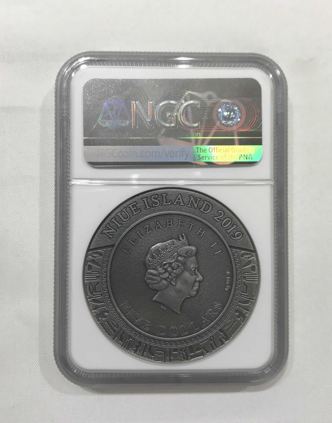 【随心拍&GetCoins】🌟广州展销会CICE专场🌟现代金银币拍卖第三十四期 纽埃2019年愤怒之神系列1埃及神阿努比斯2盎司银币NGC70首期蓝标