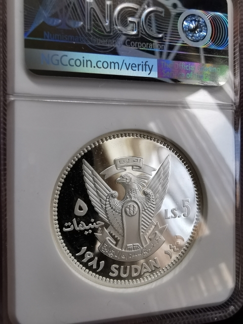 凡希社世界钱币微拍第九十七期 1981苏丹加厚儿童年大银NGC-PF68UC
