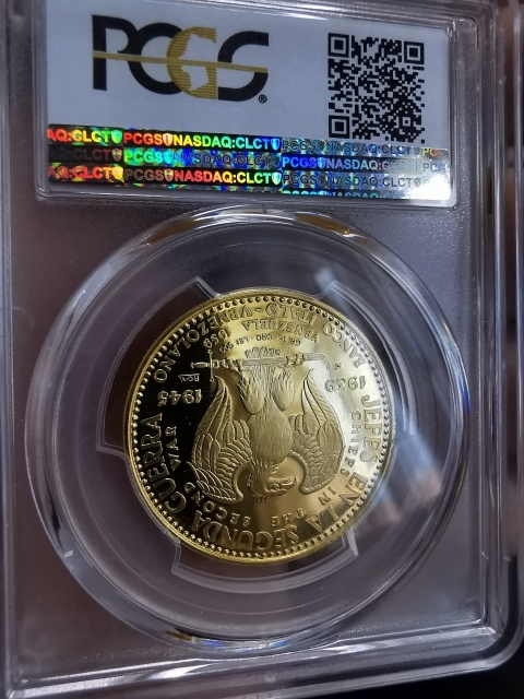凡希社世界钱币微拍第九十七期 稀！1958委内瑞拉二战人物纪念金币60B PCGS-PF65DCAM