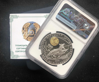 【随心拍&GetCoins】🌟广州展销会CICE专场🌟现代金银币拍卖第三十四期 - 【哈萨克斯坦】2008年成吉思汗镀金银币【ngc70】【获奖币】