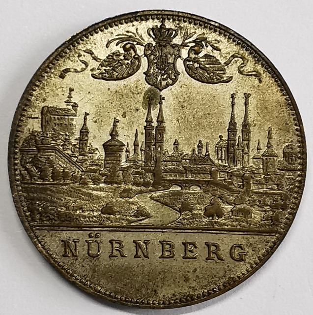 凡希社世界钱币微拍第九十七期 1896德国纽伦堡景观铜镀银纪念章