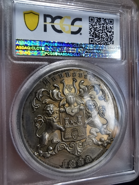 凡希社世界钱币微拍第九十七期 1898德国汉诺威烹饪艺术与食品博览会纪念银章PCGS-SP62