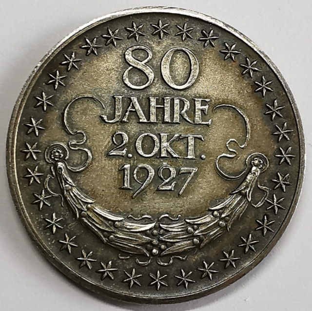 凡希社世界钱币微拍第九十七期 1927兴登堡诞辰80周年纪念银章19.5克UNC