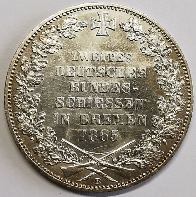 凡希社世界钱币微拍第九十七期 1865不来梅泰勒AU