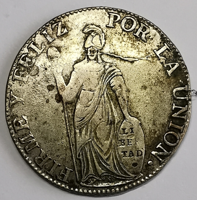 凡希社世界钱币微拍第九十七期 1836秘鲁站人4R极美品