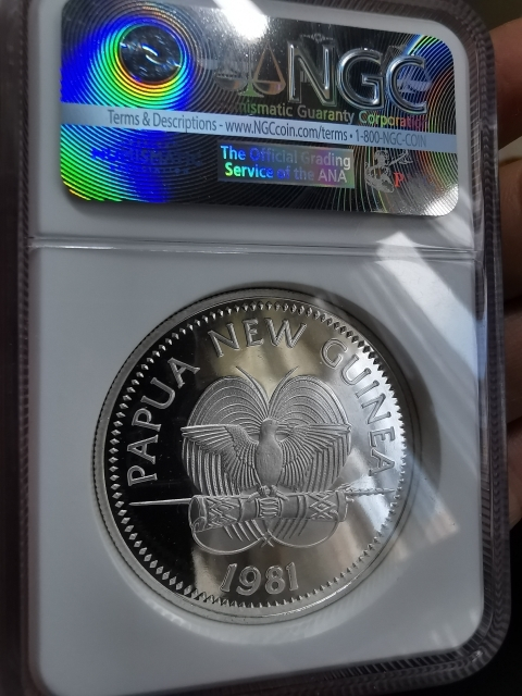 凡希社世界钱币微拍第九十七期 荐！1981巴布亚新几内亚加厚儿童年大银NGC-PF65UC发行39枚！
