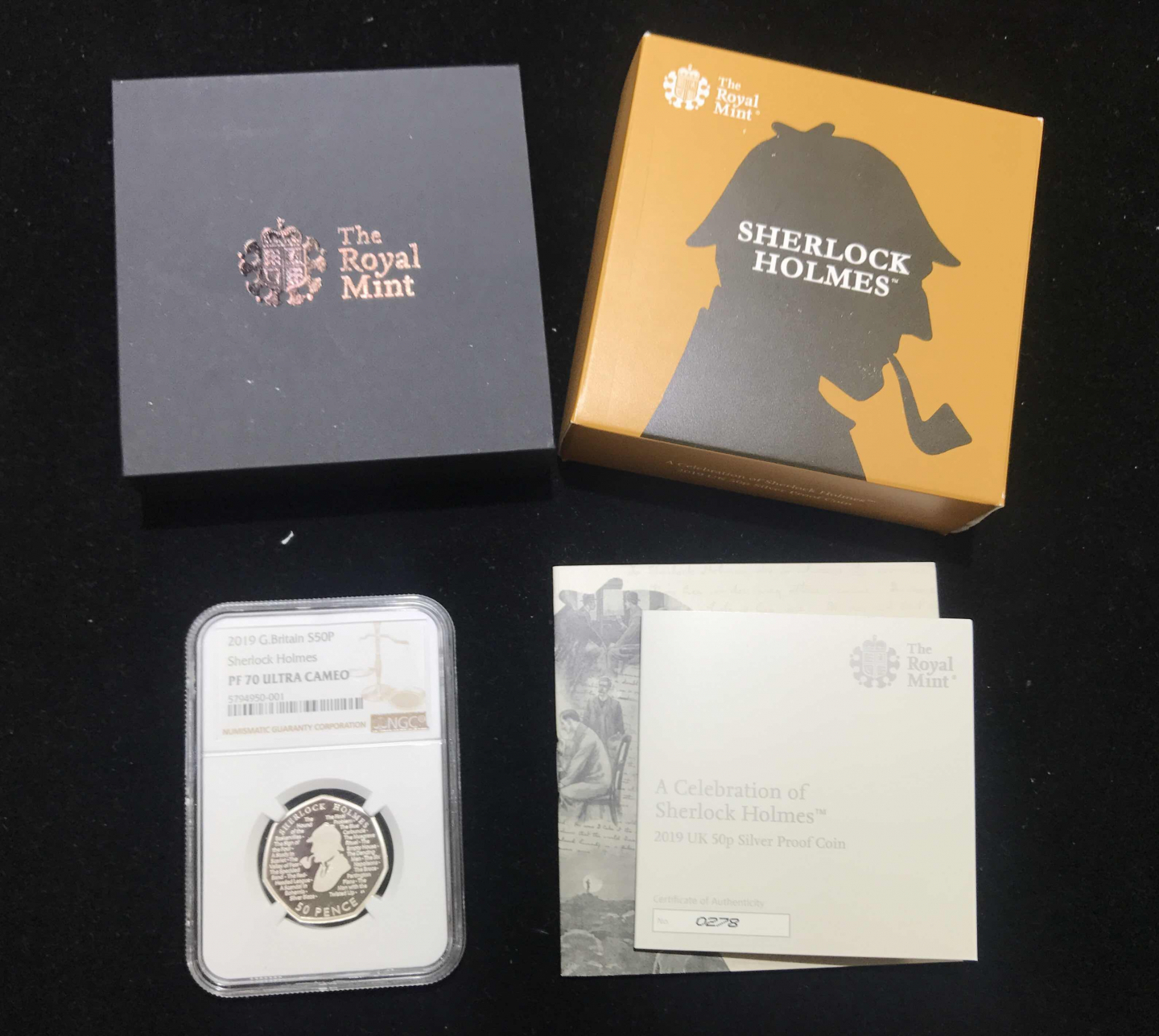 【随心拍&GetCoins】🌟广州展销会CICE专场🌟现代金银币拍卖第三十四期 英国2019年柯南道尔诞辰160周年福尔摩斯纪念银币NGC70