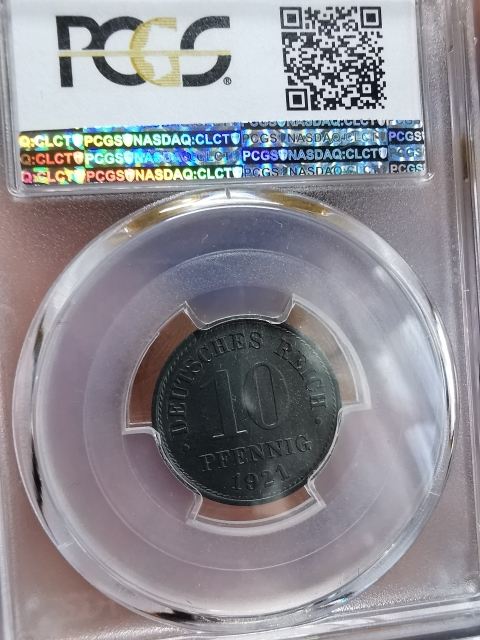 凡希社世界钱币微拍第九十七期 1921德国锌币10芬尼PCGS-MS65