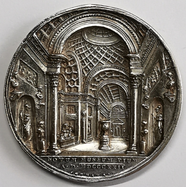 凡希社世界钱币微拍第九十七期 荐！1822年庇护七世梵蒂冈博物馆修缮纪念高浮雕大银章UNC