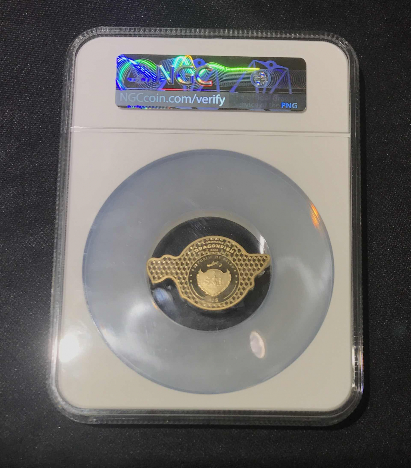 【随心拍&GetCoins】🌟广州展销会CICE专场🌟现代金银币拍卖第三十四期 帕劳2019年金龙鱼2盎司超高浮雕镀金珐琅彩银币NGC69首期蓝标