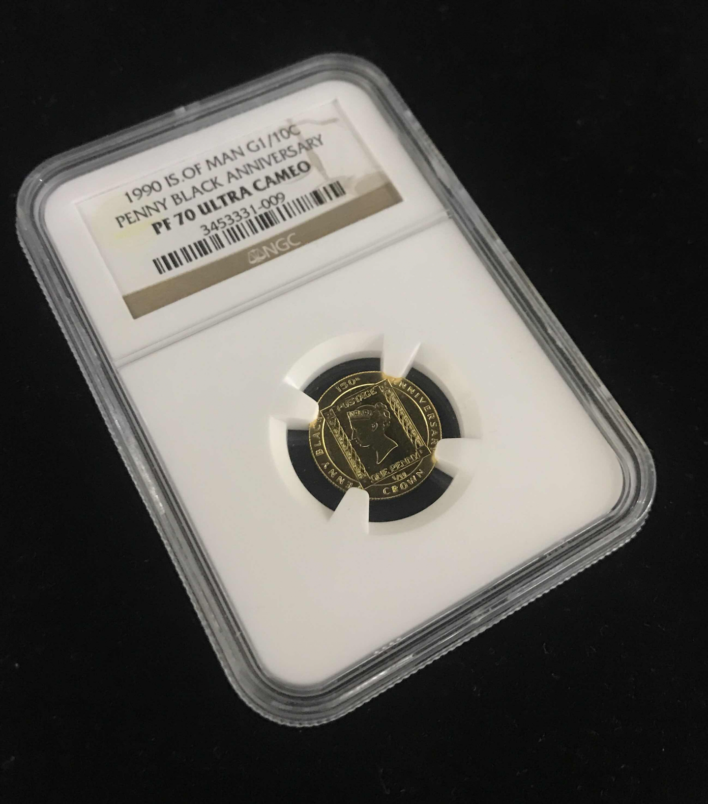 【随心拍&GetCoins】🌟广州展销会CICE专场🌟现代金银币拍卖第三十四期 马恩岛1990年黑便士150周年1/10盎司纪念金币NGC70
