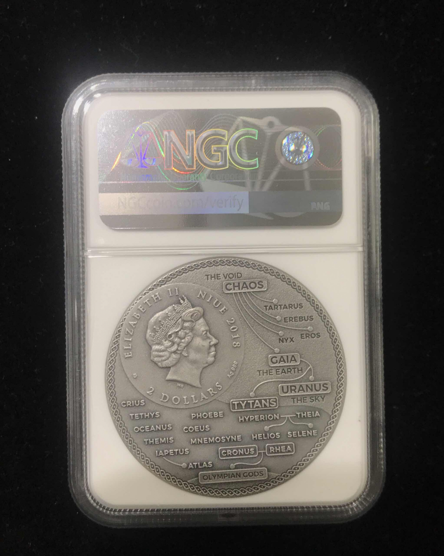 【随心拍&GetCoins】🌟广州展销会CICE专场🌟现代金银币拍卖第三十四期 纽埃2018年泰坦农神银币高浮雕仿古银币2盎司NGC69