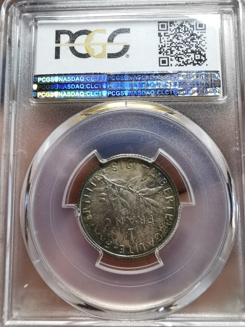凡希社世界钱币微拍CICE专场拍卖 1918法国播种1法郎PCGS-MS66五彩