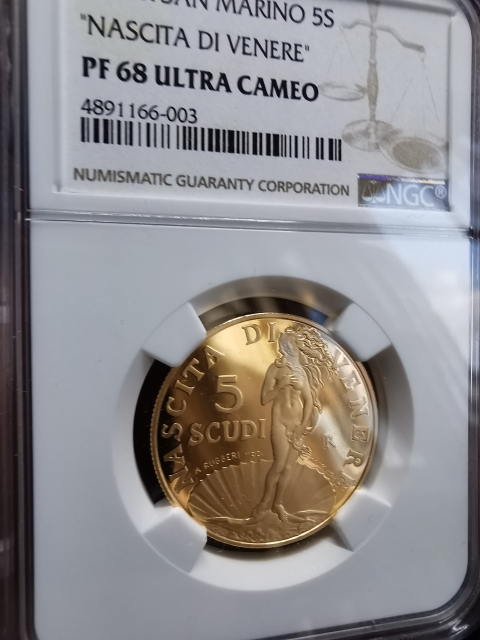 凡希社世界钱币微拍CICE专场拍卖 1999圣马力诺维纳斯诞生半盎司金币NGC-PF68UC