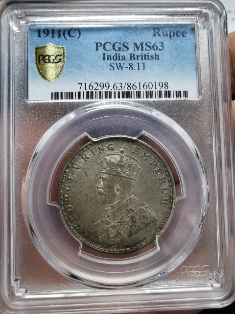 凡希社世界钱币微拍CICE专场拍卖 1911C英属印度猪卢比PCGS-MS63