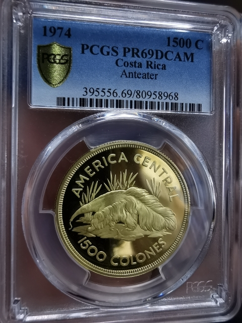 凡希社世界钱币微拍CICE专场拍卖 1974哥斯达黎加食蚁兽大金PCGS-PF69DCAM