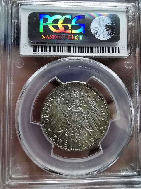凡希社世界钱币微拍CICE专场拍卖 荐！1904德国不来梅2马克PCGS-MS66